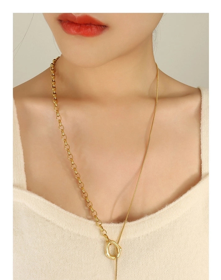 Jewelry Simple Style Geometric 304 Stainless Steel 18K Gold Plated Pendant Necklace