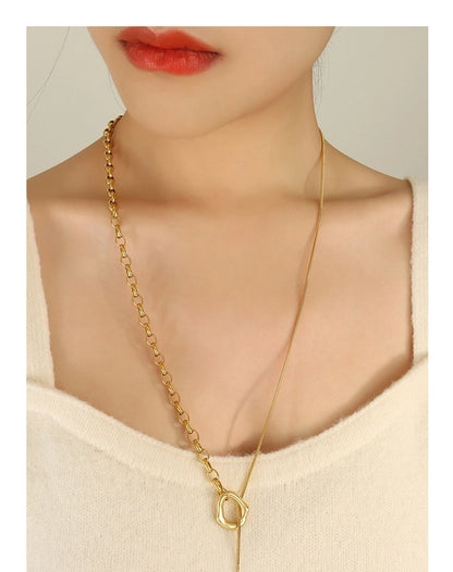 Jewelry Simple Style Geometric 304 Stainless Steel 18K Gold Plated Pendant Necklace