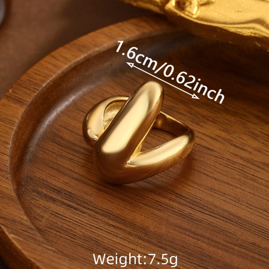 Jewelry Elegant Classical Vintage Style Geometric Water Droplets 316L Stainless Steel  Titanium Steel Wide Band Rings Open Rings