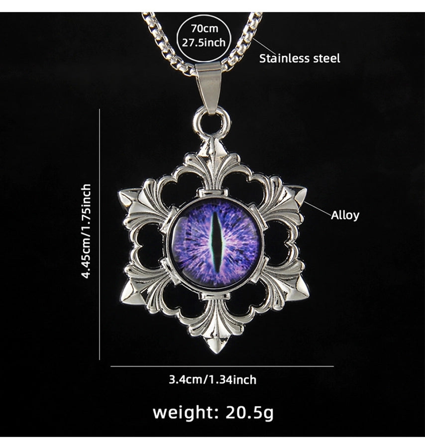 Hip-Hop Devil's Eye Snowflake 201 Stainless Steel Alloy Men's Pendant Necklace