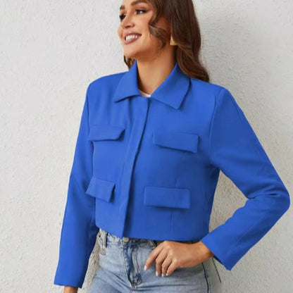 Women's Coat Long Sleeve Blazers Elegant Solid Color