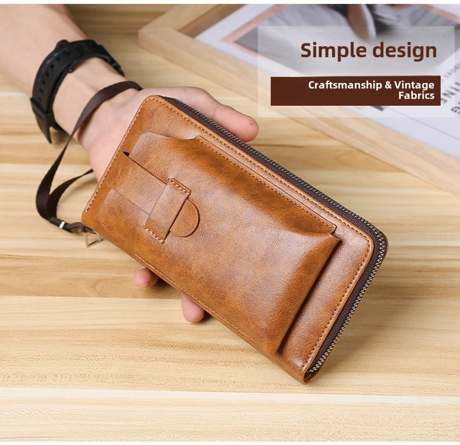 Men's wallet long new wallet multi-card wallet men's business zipper multi-functional mobile phone bag  direct sales