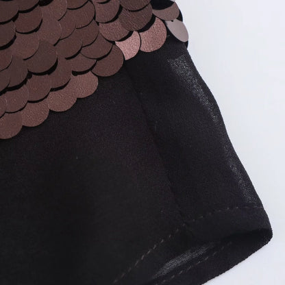 Spring Autumn Streetwear Glittery Solid Color Spandex Polyester Midi Dress Skirts