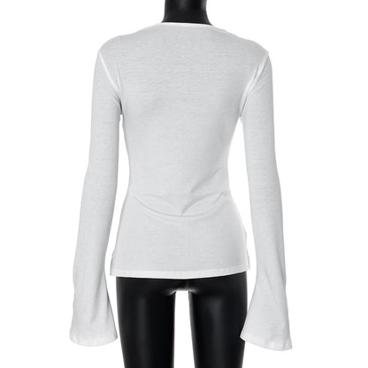 Women's T-shirt Long Sleeve Blouses Vacation Simple Style Solid Color