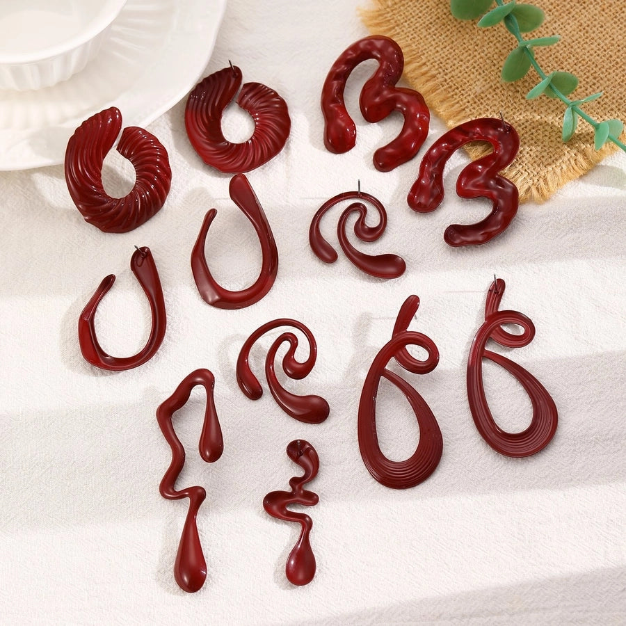 1 Pair Classic Style Geometric Plating Alloy Resin Iron Drop Earrings Ear Studs