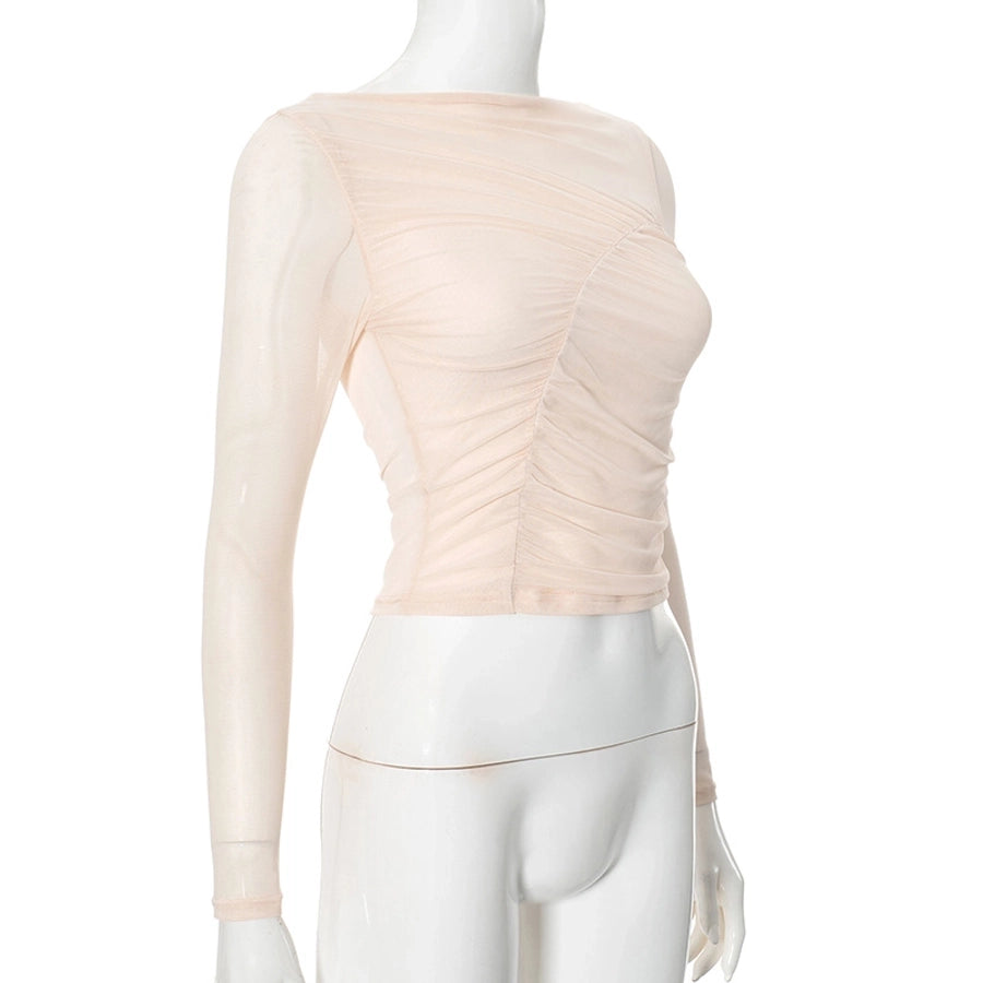 Women's T-shirt Long Sleeve Blouses Streetwear Solid Color