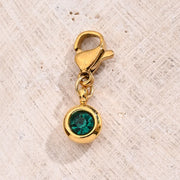 Green Lucky Stone Lobster Buckle Pendant (Gold)
