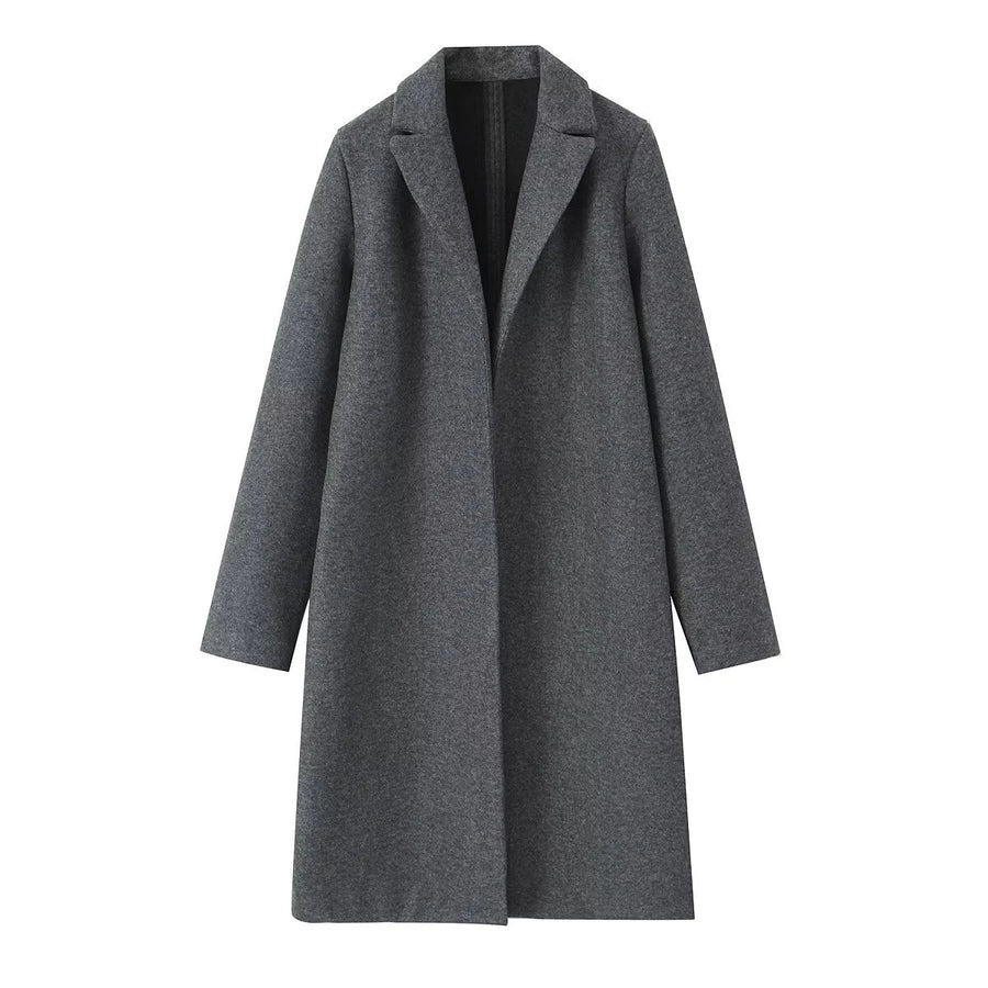 Women's Vacation Simple Style Solid Color Woolen Coat Woolen Coat