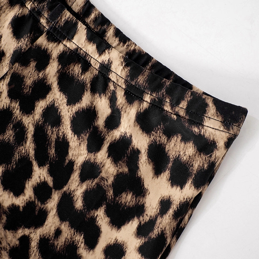 Daily Women's Streetwear Leopard Spandex Polyester Pants Sets Pants Sets