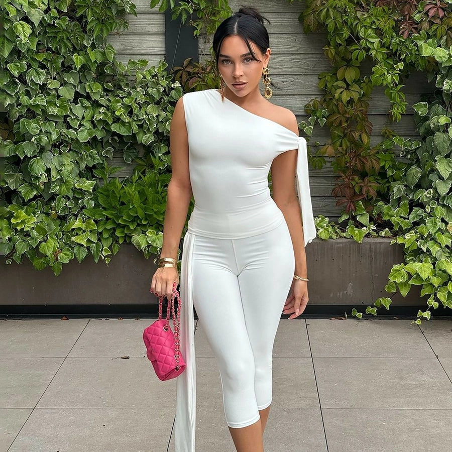 Banquet Daily Women's Casual Elegant Solid Color Spandex Polyester Pants Sets Shorts Sets
