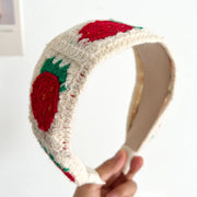 Strawberry Knitted Flat Headband