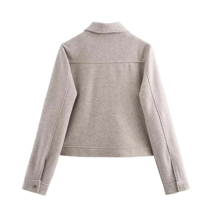 Women's Preppy Style Solid Color Coat Woolen Coat