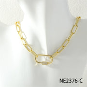Ne2376-Gold 6 Rows of Zirconium