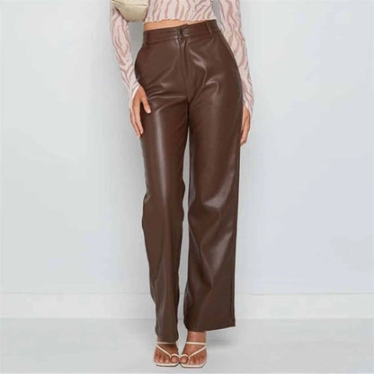 women's street casual solid color full length casual pants