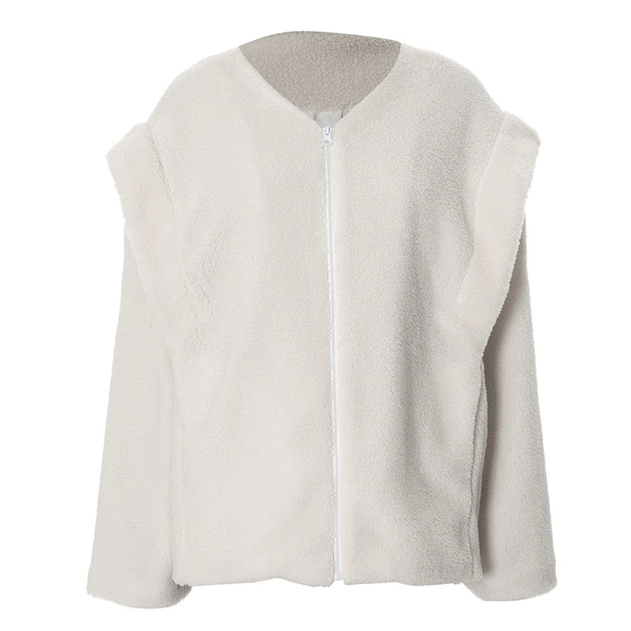 Women's Vacation Simple Style Solid Color Zipper Coat