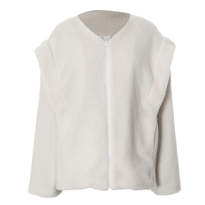 Women's Vacation Simple Style Solid Color Zipper Coat