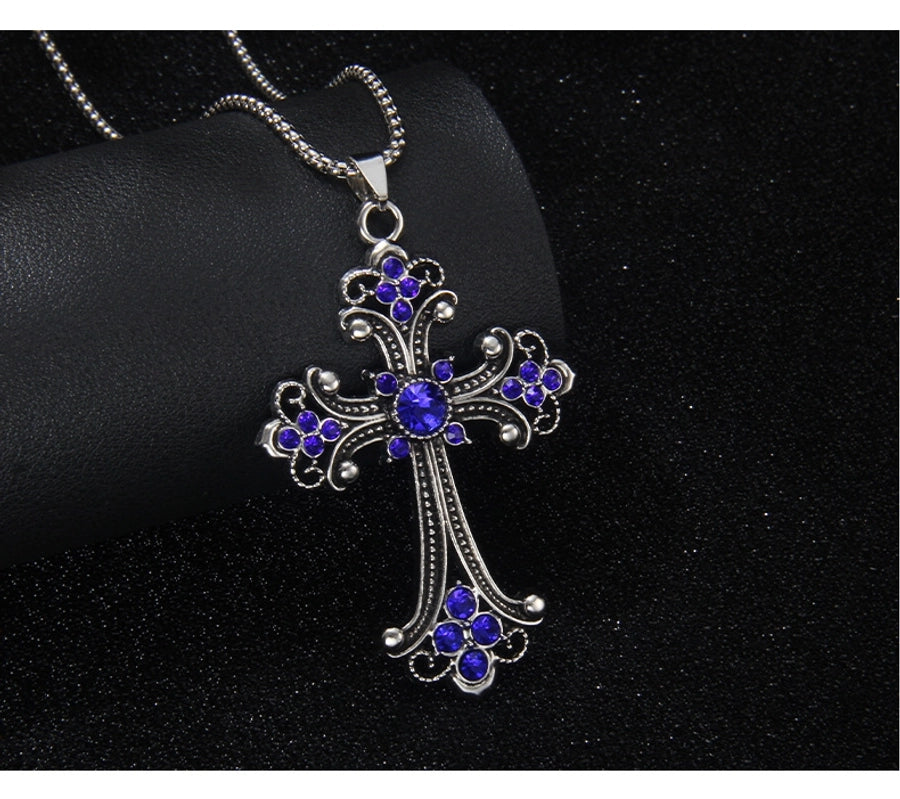 Hip-Hop Vintage Style Cross 201 Stainless Steel Alloy Plating Unisex Pendant Necklace