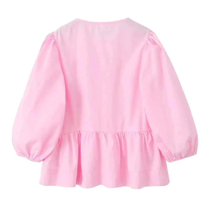 Women's Blouse Long Sleeve Blouses Streetwear Solid Color