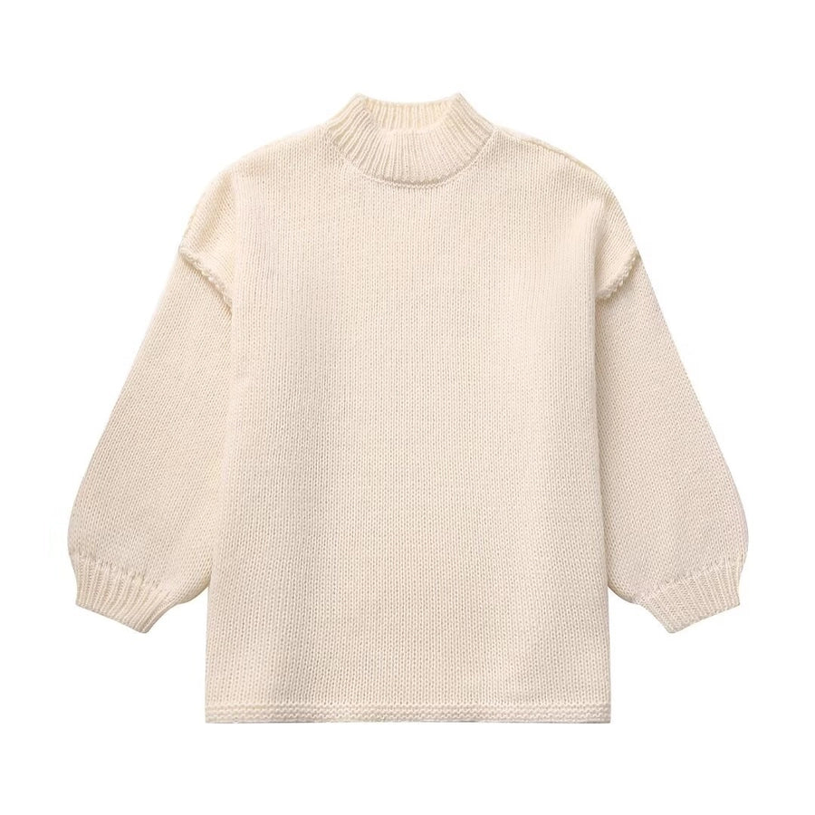 Women's Sweater Long Sleeve Sweaters & Cardigans Elegant Simple Style Solid Color