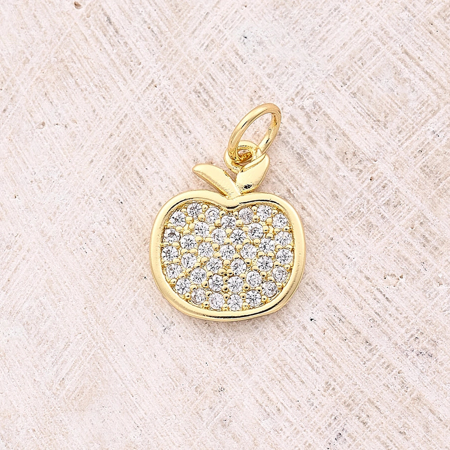 1 Pc/Package 12x6mm 13x10mm 13x6mm Hole 3~3.9mm Copper Zircon 18K Gold Plated Rose Gold Plated White Gold Plated Apple Pineapple Bow Knot Polished Pendant Jewelry Accessories