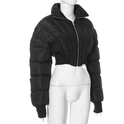 Women's Streetwear Solid Color Zipper Coat