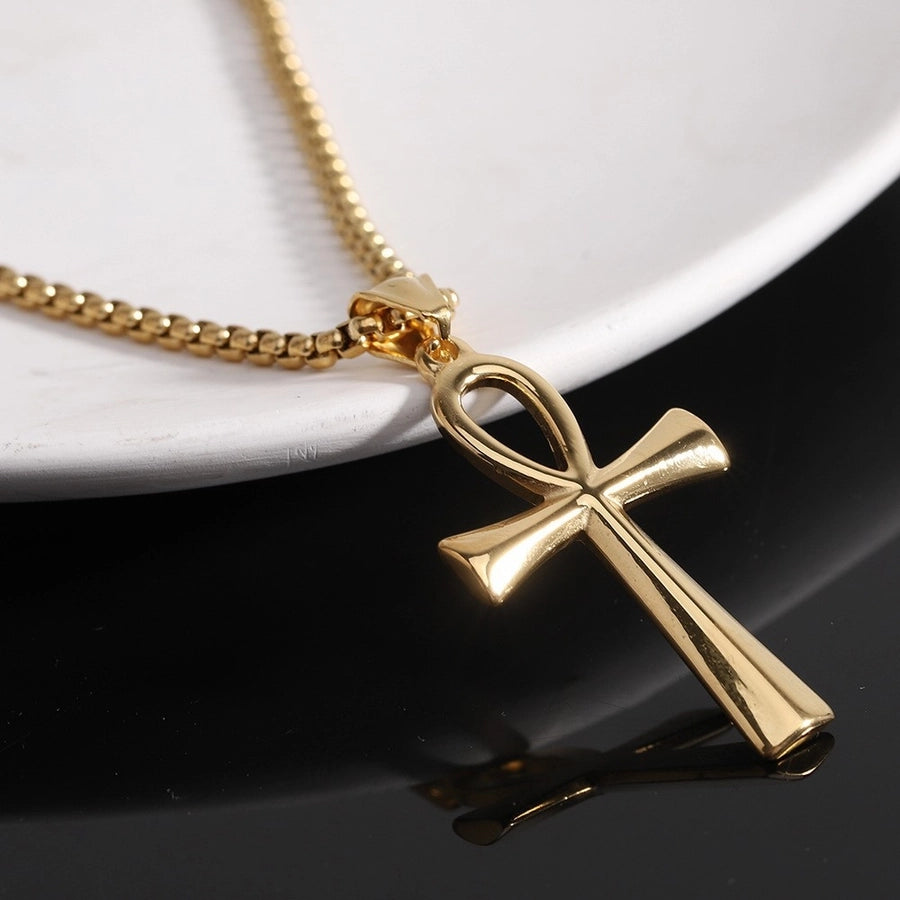 Simple Style Cross Alloy Belcher Chain Pendant Necklaces