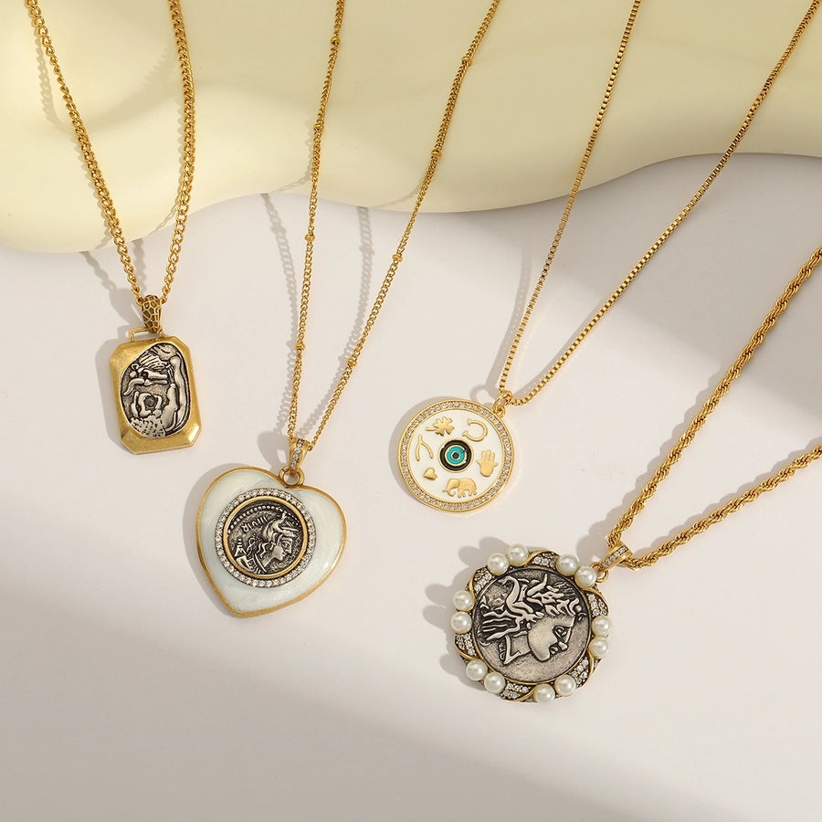 1 Piece Hole 1~1.9mm Copper 18K Gold Plated Heart Shape Polished Pendant Chain Jewelry Accessories