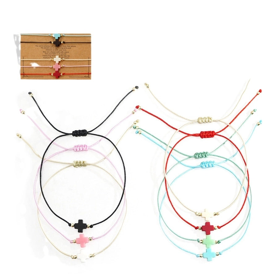 Simple Style Cross Resin Wax line  String Bracelets
