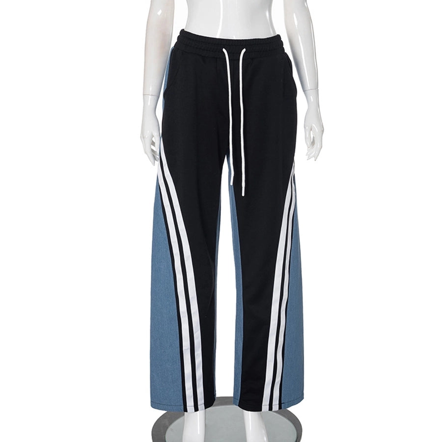 Women's Holiday Streetwear Color Block Full Length Casual Pants