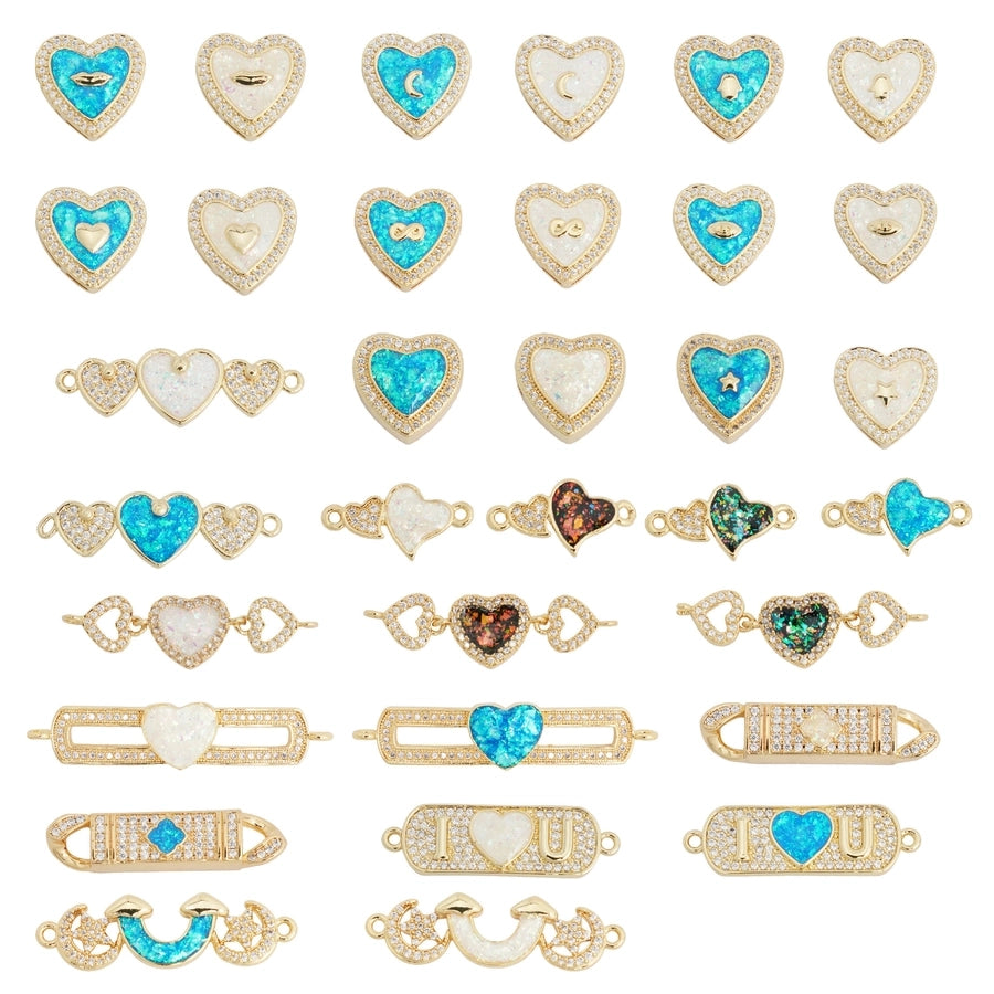 1 Piece Copper Geometric Letter Heart Shape