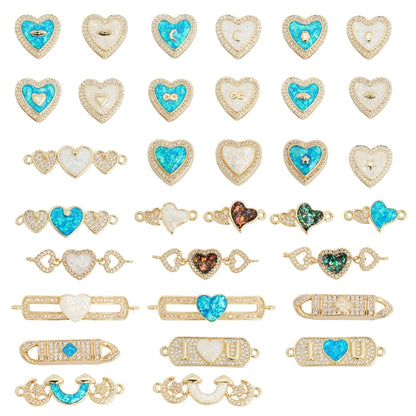 1 Piece Copper Geometric Letter Heart Shape