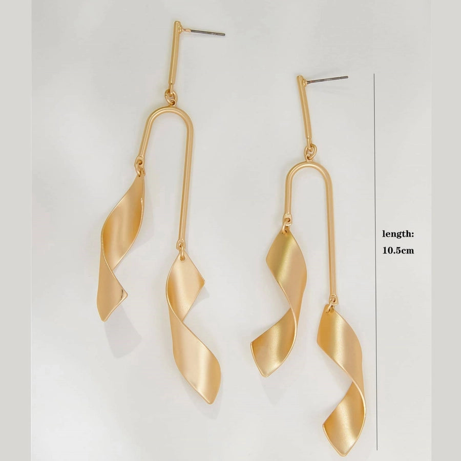 1 Pair Elegant Exaggerated Spiral Alloy Drop Earrings