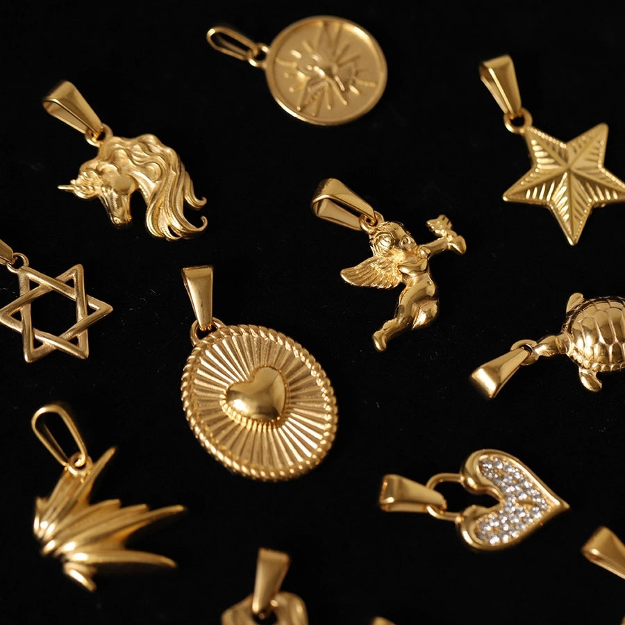 1 Piece Titanium Steel Sun Star Heart Shape Pendant