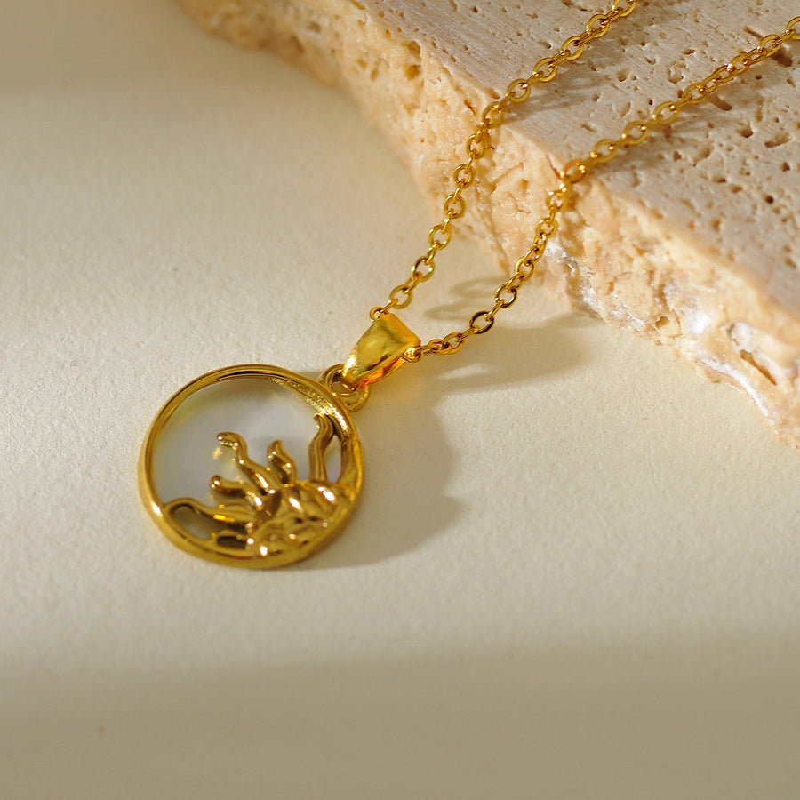 Jewelry Elegant Glam Luxurious Heart Shape Butterfly 304 Stainless Steel Necklace