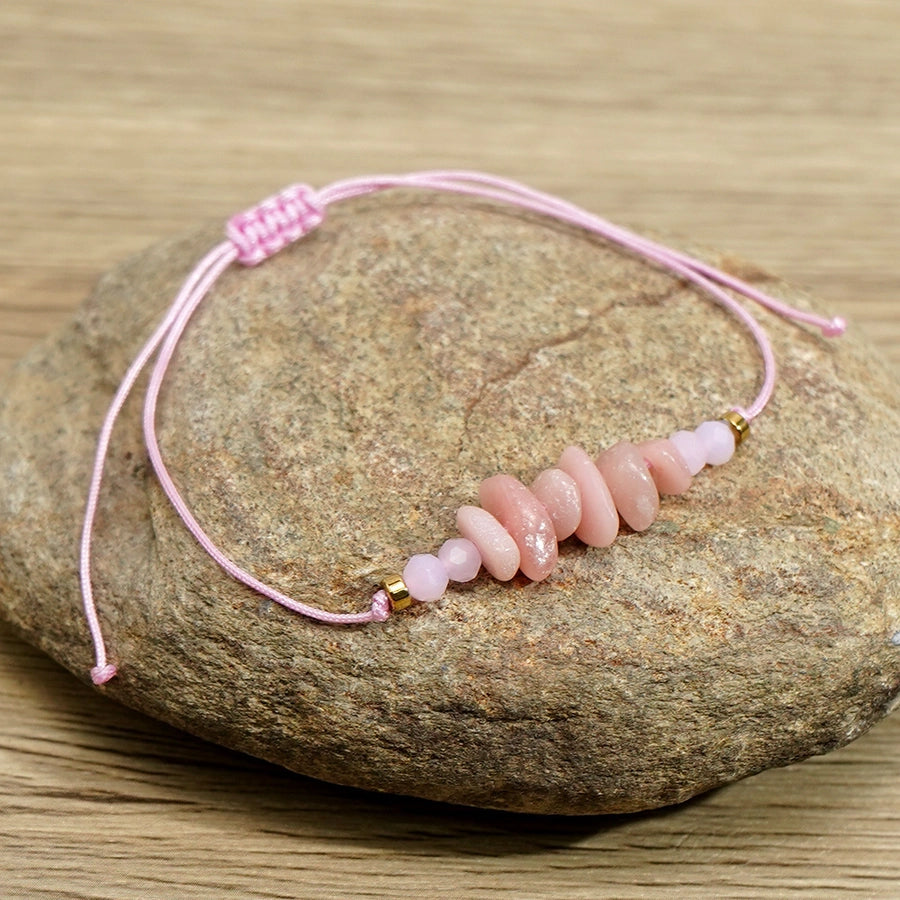Bohemian Irregular natural stone Wax line  String Bracelets