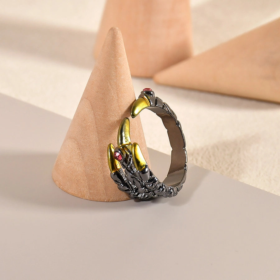 Casual Dragon Alloy Plating Diamond Unisex Rings