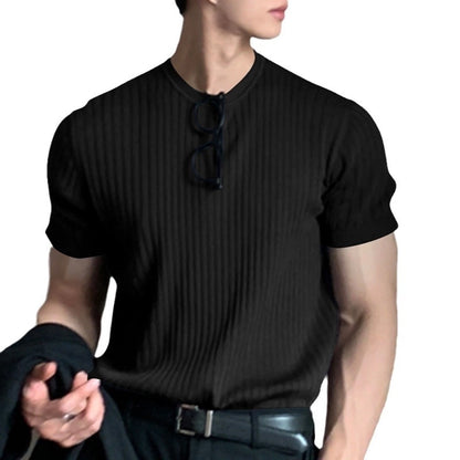 Men's Solid Color Simple Style Round Neck Short Sleeve Loose Men's T-shirt