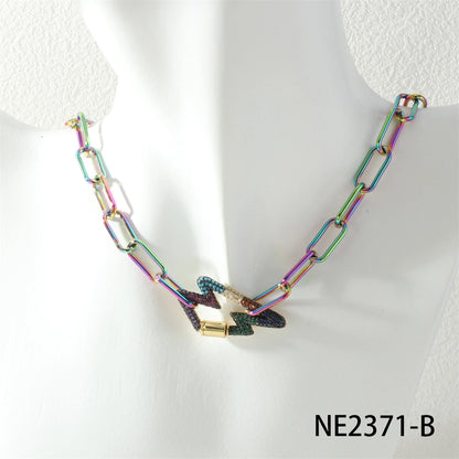 Jewelry Hip-Hop Geometric Copper Zircon Necklace