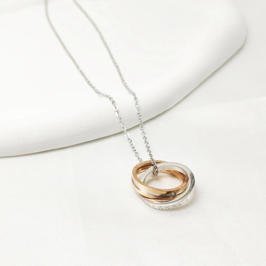 Jewelry Hip-Hop Punk Korean Style Letter Alloy Titanium Steel Diamond Necklace