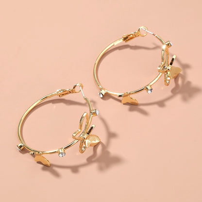 1 Pair Elegant Retro Butterfly Alloy Earrings