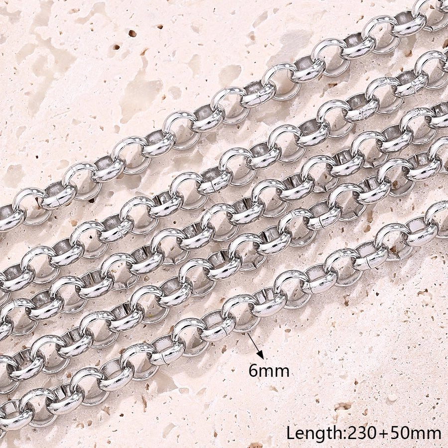 10 Strands/Package 5 Strands/Package 304 Stainless Steel Cuban Link Chain Curb Chain cable chain Belcher Chain Polished Length: 170 50mm Length: 220mm Length:230+50mm Jewelry Accessories