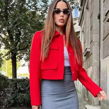 Women's Coat Long Sleeve Blazers Elegant Solid Color