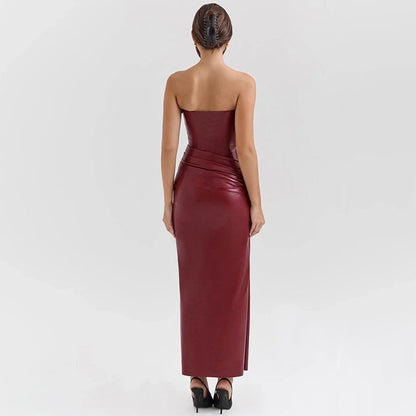 Women's Sheath Dress Sexy U Neck Sleeveless Solid Color Maxi Long Dress Cocktail Party
