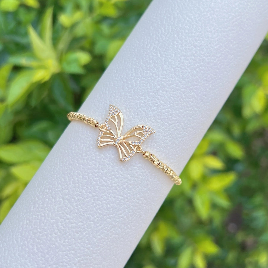 Copper Twisted Rope Chain 18K Gold Plated Plating Inlay Pentagram Cross Butterfly Zircon Bracelets