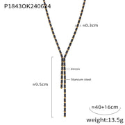 Gold Black Zirconium Necklace