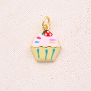 Colorful Oil Necklace Cake Pendant (Gold)