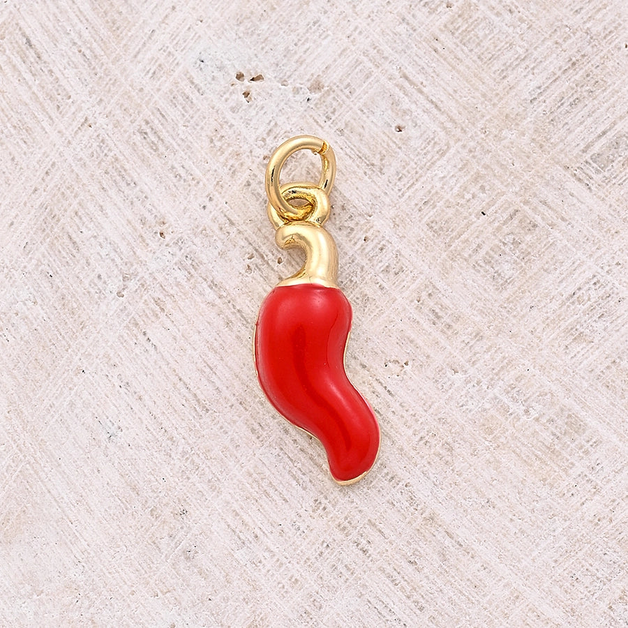 1 Pc/Package 18x12.5mm 18x6mm Hole 3~3.9mm Copper 18K Gold Plated chili Polished Pendant Jewelry Accessories