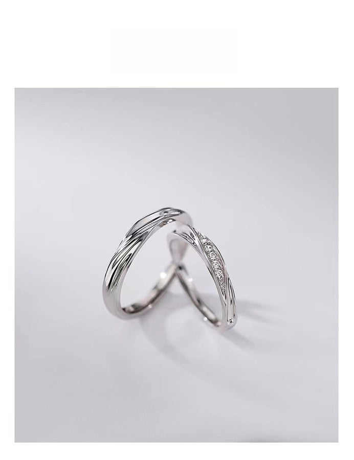s925 Sterling Silver Mobius Couple Ring Fashion Personality Niche Design Plain Ring Ring