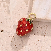 Red Strawberry Gold Pendant [15x11mm (Aperture:3mm)]
