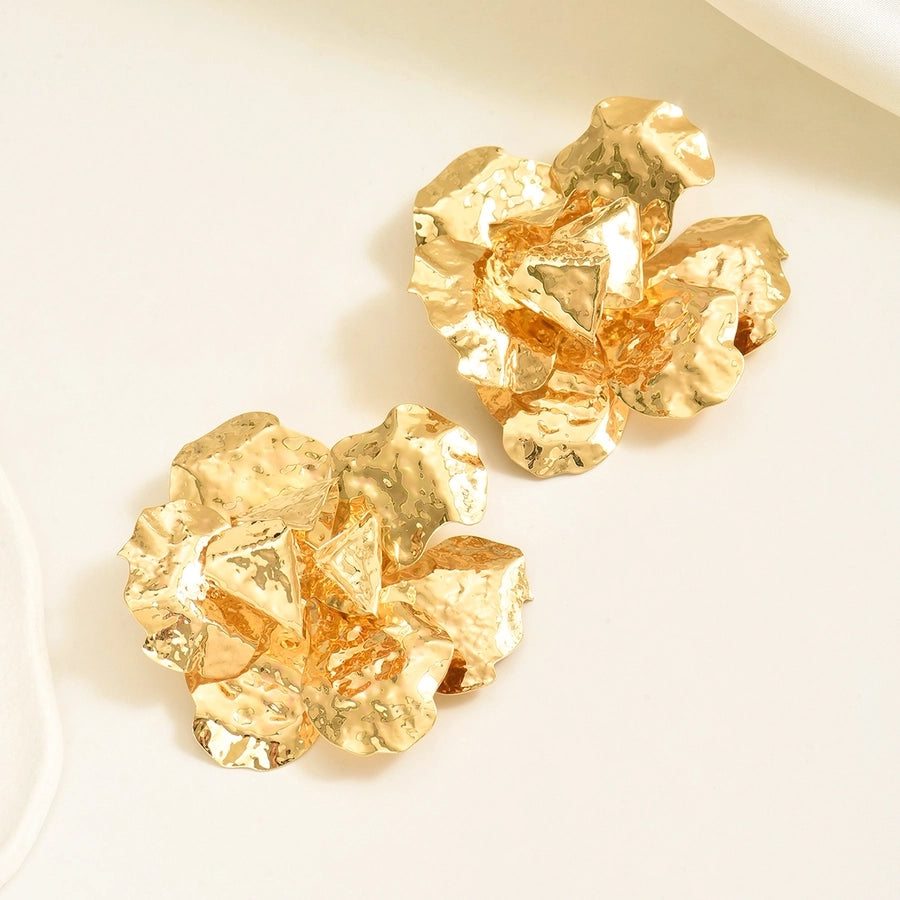 1 Pair Elegant Cute Flower Iron Ear Studs